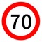 Autocolant limitator viteza 70km/h - &Oslash;13cm Garage AutoRide