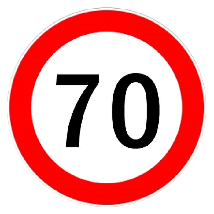 Autocolant limitator viteza 70km/h - &Oslash;13cm Garage AutoRide