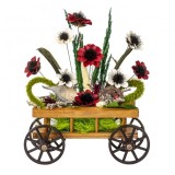 Aranjament caruta din lemn cu flori Zilan EXT10160