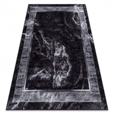 MIRO 51278.810 covor lavabil Marmură, greacă anti-alunecare - negru / alb, 140x190 cm foto