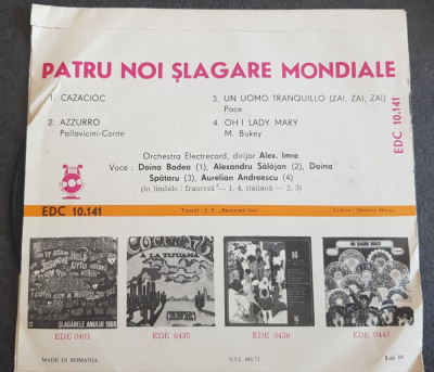 Slagare mondiale, disc single vinil foto