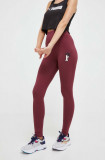 Puma colanti femei, culoarea bordo, cu imprimeu