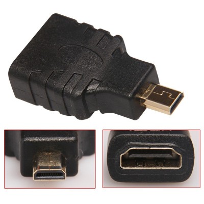 Adaptor micro HDMI tata - HDMI mama, contacte aurite foto