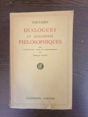 Voltaire - Dialogues et anecdotes philosophiques foto