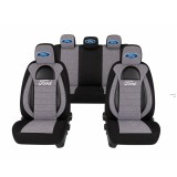 Set Huse Scaune Universale Racing, Gri cu Negru Personalizate cu Ford