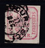 ROMANIA 1864 LP 12 PRINCIPATELE UNITE EMISIUNEA A II- a 6 PARALE ROSU STAMPILAT BUCURESTI