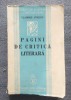 Vladimir Streinu - Pagini de critică literară: marginalia; eseuri (1938), Studii literare, Fundatia Regele Carol II