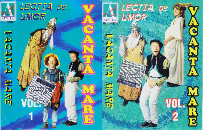 Caseta audio: Vacanta mare - Lectia de umor Vol.1 si 2 ( set x2 originale )