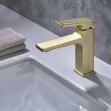 Cumpara ieftin Baterie Lavoar Monocomanda Cartus Ceramic Alama Sanitara Auriu Satin Racorduri si Kit Fixare Incluse 9807D