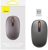 MOUSE Baseus PC sau NB wireless, 2.4GHz si Bluetooth, optic, 800/ 1200/1600 dpi,butoane/scroll 3/1, gri,&quot;B01055503833-00&quot; (timbru verde 0.18 lei) - 69