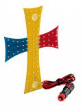 Cruce luminoasa drapelul Romaniei 84 de LED-uri12V - 24V, dimensiuni 245 x 200 mm