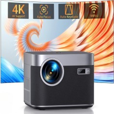 Videoproiector 1080P Full HD, WiFi 6, Bluetooth 5.2, 25000 Lumeni, Suporta 4K, HDMI, USB, RJ45, Difuzor Incorporat, Contrast 30000:1, Telecomanda, Neg