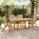 VidaXL Set mobilier de grădină, 5 piese, lemn masiv acacia/textilenă