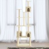 Ansamblu pisici cu st&acirc;lpi din funie de sisal, crem, 188 cm