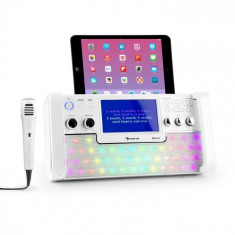 Auna DISCOFEVER, alb, sistem karaoke cu bluetooth, LED-uri, ecran TFT de 7 &amp;amp;quot;, CD, USB foto