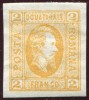 1865 , Lp 15 c , Cuza 2 Parale portocaliu / hartie vargata - MLH, Nestampilat