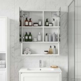 vidaXL Dulap cu oglindă pentru baie cu raft Alb 50 x 14,5 x 70 cm 889199