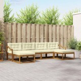 vidaXL Set de canapele de exterior cu pernă 6 pcs Natural și Crem 3367978