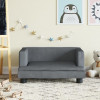 Canapea pentru copii, gri &icirc;nchis, 60x40x30 cm, catifea GartenMobel Dekor, vidaXL