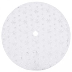 Fusta de lux pentru brad de Craciun, alba, 90 cm, blana artificiala foto