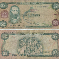 1986 ( 1 III ) , 2 dollars ( P-69b.1 ) - Jamaica