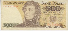 B11 11 - Bancnota foarte veche - Polonia - 500 zloti - 1982