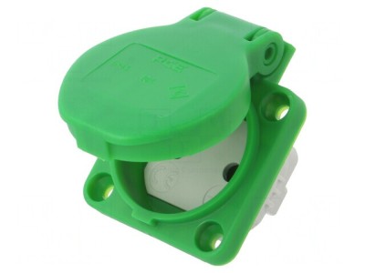 Conector de Alimentare AC 2P PE 250V 16A Verde foto