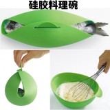 Silicone steamed fish bowl-Specification: green, Flippy