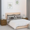 Gossi noptiere, 2 buc., maro miere, 40x34x45 cm, lemn masiv de pin