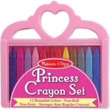 Set 12 Creioane Colorate Triunghiulare Princess Melissa &amp; Doug 4155