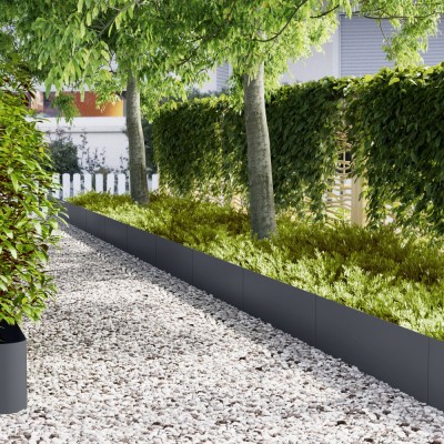 vidaXL Piese de Curbă pentru Grădină 20 bucăți Antracit 100x0.5x30 cm, Oțel foto
