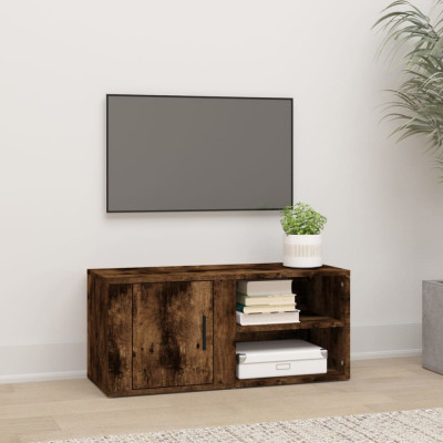 Comoda TV, stejar fumuriu, 80x31,5x36 cm, lemn prelucrat GartenMobel Dekor foto