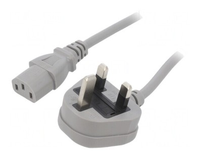 Cablu de Alimentare 1m Gri IEC C13 3A foto