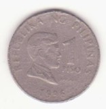 Filipine (Philippines) 1 piso 1996 -Jose Rizal - non-magnetic., Asia, Cupru-Nichel