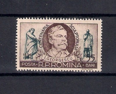 ROMANIA 1956 - CENTENARUL NASTERII SCULPTORULUI I. GEORGESCU, MNH - LP 412 foto