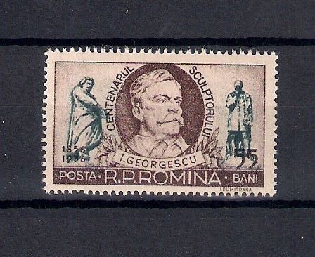 ROMANIA 1956 - CENTENARUL NASTERII SCULPTORULUI I. GEORGESCU, MNH - LP 412