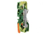 Conector &Icirc;mbinare Șine 0,5-16mm&sup2; 3 Borne Galben-Verde, Wago