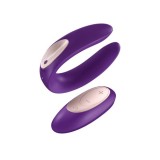 Satisfyer Partner Double Plus Remote Vibrator cu Telecomanda, Vibrator Cuplu, Silicon, Reincarcabil, 10 Functii, Stimulare Clitoris &amp; Punct G