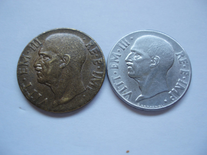 ITALIA - SET 10 CENTESIMI 1943 + 20 CENETESIMI 1943 , LIT 1.6