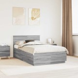 vidaXL Cadru de pat cu headboard Gri Sonoma 120 x 200 cm Lemn compozit 3408192