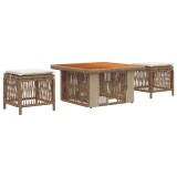 vidaXL Set de masă pentru grădină cu pernă 3 pcs Bej și crem poliratan 42026749