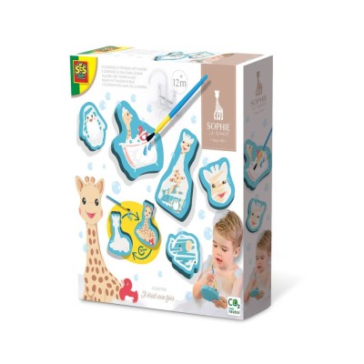 Set de joaca pentru baie, 6 figurine magice de colorat cu apa Girafa Sophie, +12 luni foto