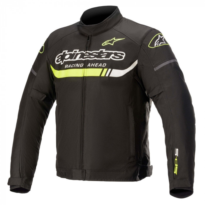 Geaca Moto Impermeabila Alpinestars T-SP S Ignition Waterproof Jacket, Negru/Alb/Galben, Large