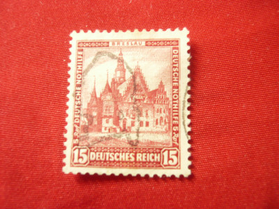 Timbru Germania Deutsches Reich 1931 Castel Breslau - 15rpf stampilat foto