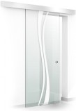 Usa culisanta Boss &reg; model Play alb, 85x215 cm, sticla Gri 8 mm, glisanta in ambele directii