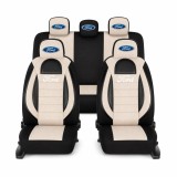 Set Huse Scaune Universale Racing, Bej cu Negru Personalizate cu Ford