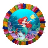 Pinata pentru petreceri, 35 cm, multicolora, model Mica Sirena, umplutura inclusa