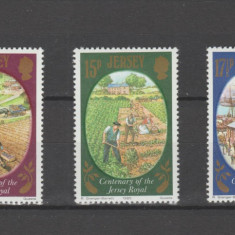 JERSEY 1980 AGRICULTURA - Cartofii " Jersey Royal" serie 3 timbre MNH**