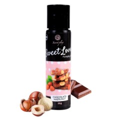Gel intim comestibil SECRET PLAY Sweet Love - Chocolate Hazelnut, cu aromă de ciocolată cu alune de pădure, 55 gr