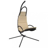 Scaun balansoar gradina, cu perna, crem, textil oxford si otel